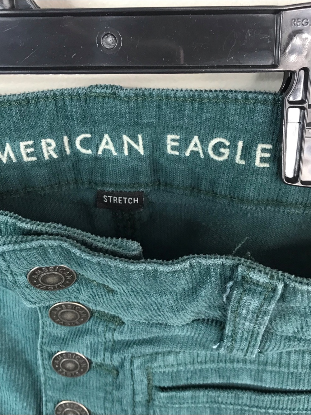 American Eagle Outfitters Teal Green Flare Wide Leg Jeans Sz 8 - Picture 4 of 6